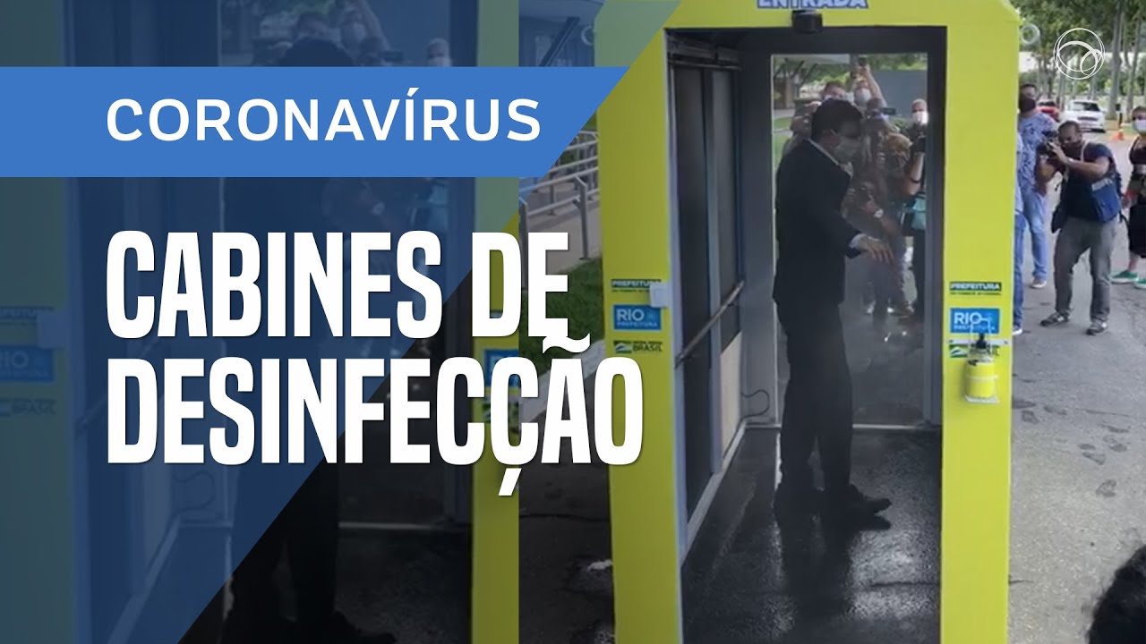 Cabine de desinfecção no Rio de Janeiro